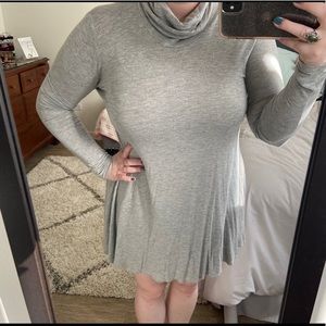 Grey Akira turtleneck swing dress